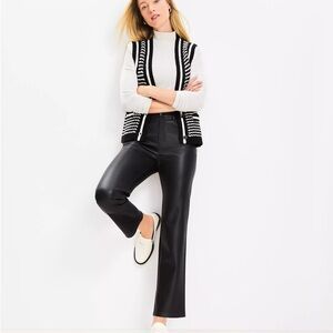 LOFT Five-Pocket Straight Faux Leather Pants